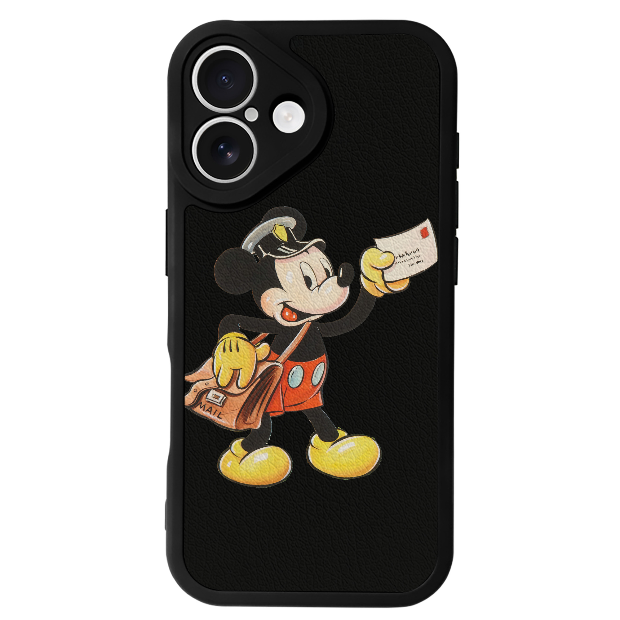 （画像用） ミッキーマウス Mickey Mouse 【iPhone 16シリーズ対応】シリコンスマホケース（レザー調） 材質：シリコン
